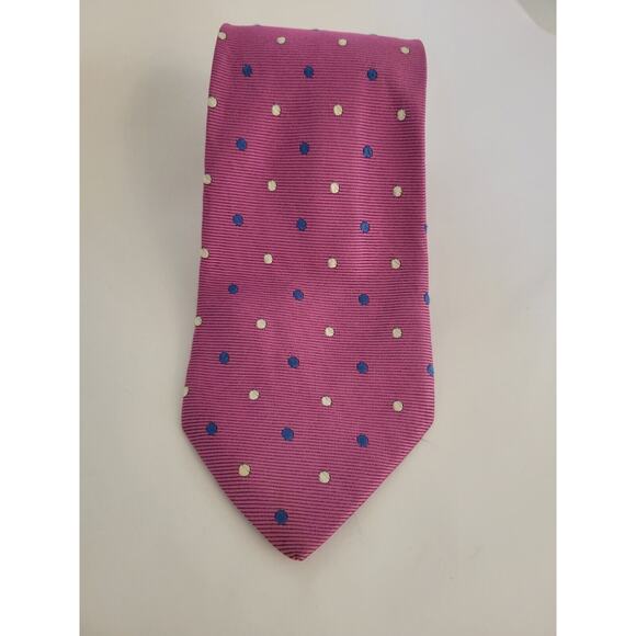 Brooks Brothers Tie Purple With Blue And White Polka Dots - Picture 2 of 4